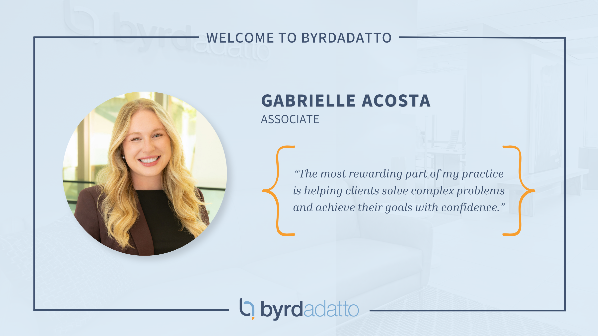 ByrdAdatto Welcomes Attorney Gabrielle Acosta