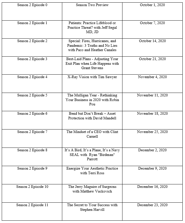 Legal 123s with ByrdAdatto Season Two Schedule